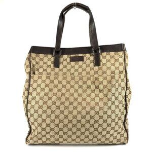 Gucci Shoulder Bag GG Logo GG Canvas Leather Beige